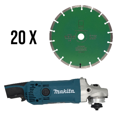 Set 20 Stück Diamantscheibe Green Cut Universal 230 mm + Makita Winkelschleifer GA 9050