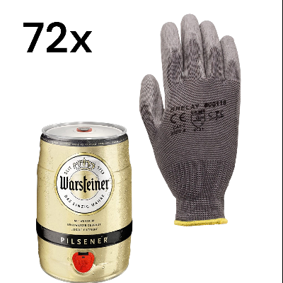 72 K029 Paar Nitril-Arbeitshandschuhe Größe 8 plus 5L Partydose Bier Warsteiner