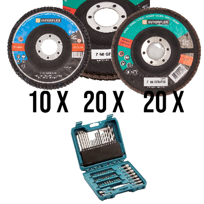 10x115 K40,20x115K60, 20x115K80 Fächerscheiben Makita zubehör-Set P-90358 1 ST