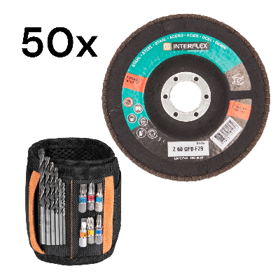 50 Stück Fächerscheiben 125/60 plus Magnetisches Armband Werkzeughalter 1 ST