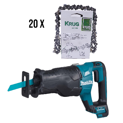 Set Makita DJR187Z Akku Reciprosäge Solo + 20 x Profi C Sägekette 3/8P 1.3 mm 50 TG Low Profi