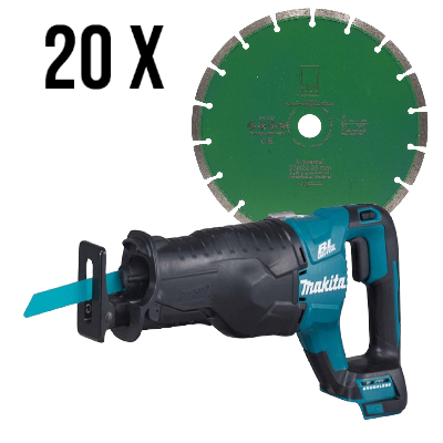 20x Diamantscheibe Green Cut Beton Universal 230 mm + 1x Makita Reciprosäge DJR187Z