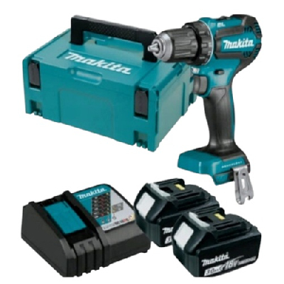 Makita DDF485RFJ2 2 x 3,0Ah + Schnellladegerät im Koffer - Akku Bohrschrauber 18 V