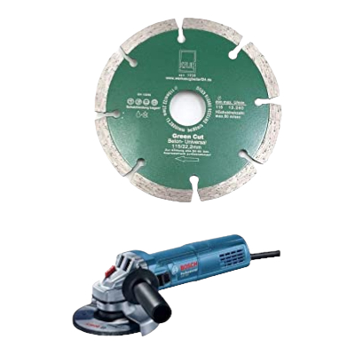 Set 20 Stück Diamantscheibe Green Cut Universal 125 mm + Bosch GWS 9-125 S Professional