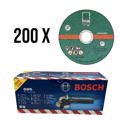 200 Stück Trennscheiben Inox C 125x1.0 mm + Bosch WS GWS 1000