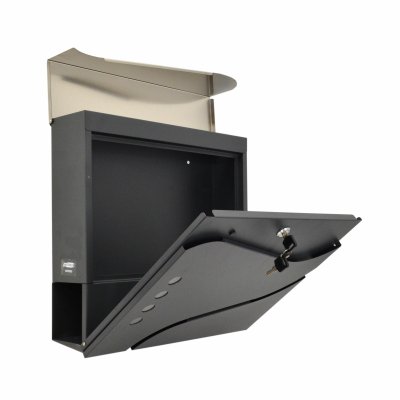 AWTOOLS Briefkasten 53 anthrazit/silber 370x370x105 mm