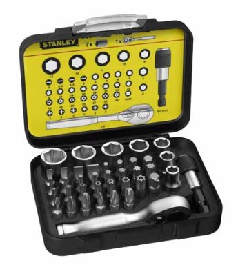 Bit-Set STANLEY 39-teilig mit magnetischem Halter 60 mm