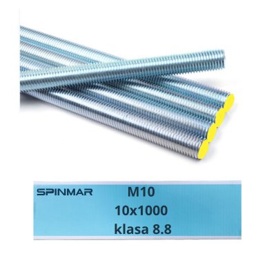 Gewindestange M10x1000 mm Klasse 8.8 verzinkt 1 Stück