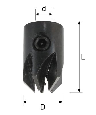 EDESSÖ ø 2,5/12, ø 3/12, ø 3,5/12, ø 4/16, ø 4,5/16 mm Senker Set 90 ° mit HSS Holzspiralbohrer