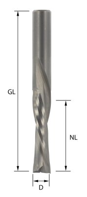 EDESSÖ A=10, B=35, GL 80 - C=8 (S) Spiralnutfräser VHW Z2