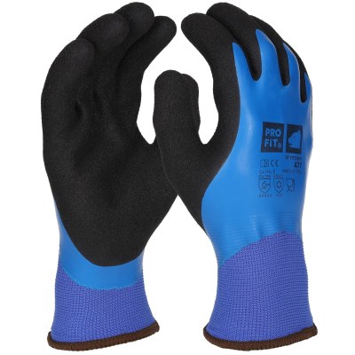 Winter Arbeitshandschuhe "Absolut Cool",Latex, blau/schwarz 10 (Packung à 6 Paar)