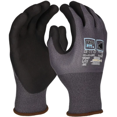Nitril Handschuhe, "PRO ESD",grau/schwarz, ESD - EN 16350 6 (Packung à 12 Paar)
