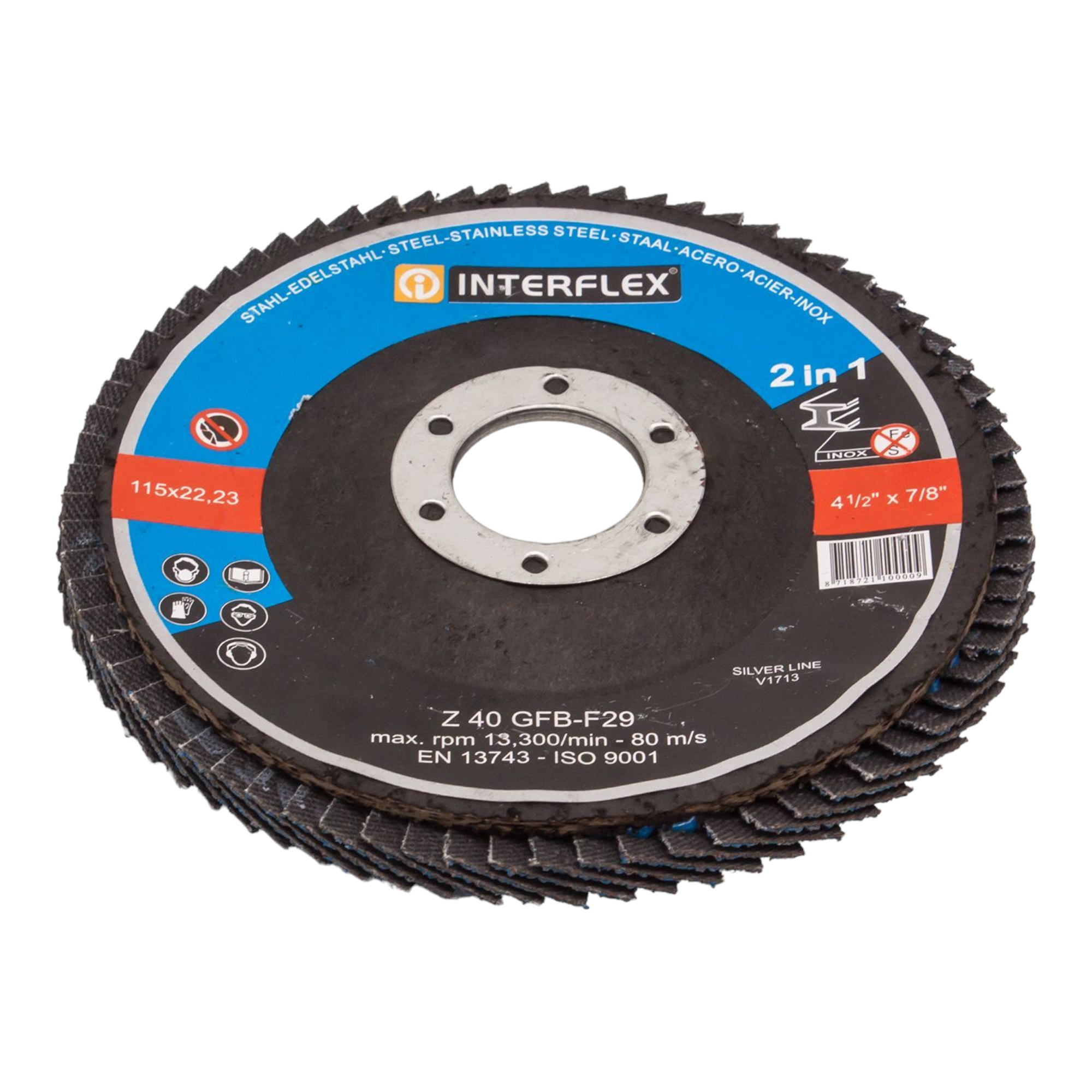 25 Stück Fächerscheiben 115/40 plus 25 Stück Fächerscheiben 125/40 plus Makita Ratschen+Bit-Set
