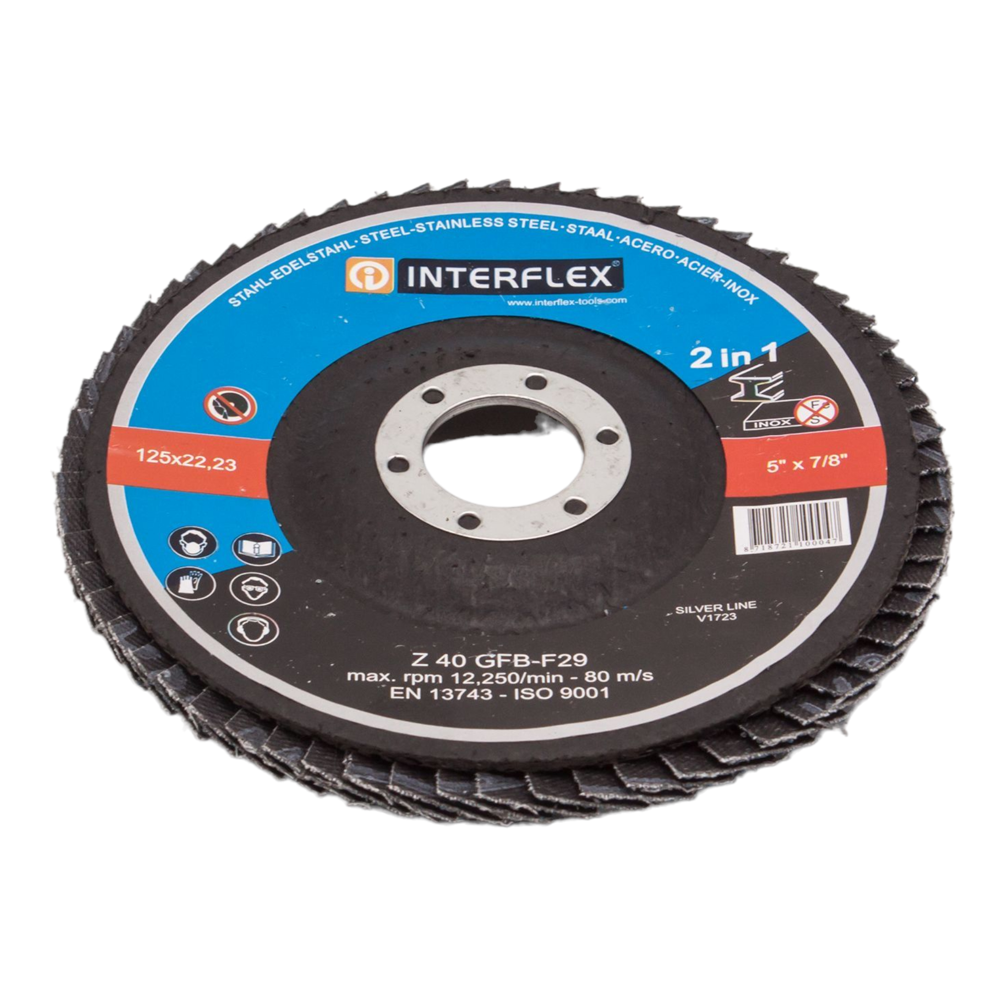 25 Stück Fächerscheiben 115/40 plus 25 Stück Fächerscheiben 125/40 plus Makita Ratschen+Bit-Set