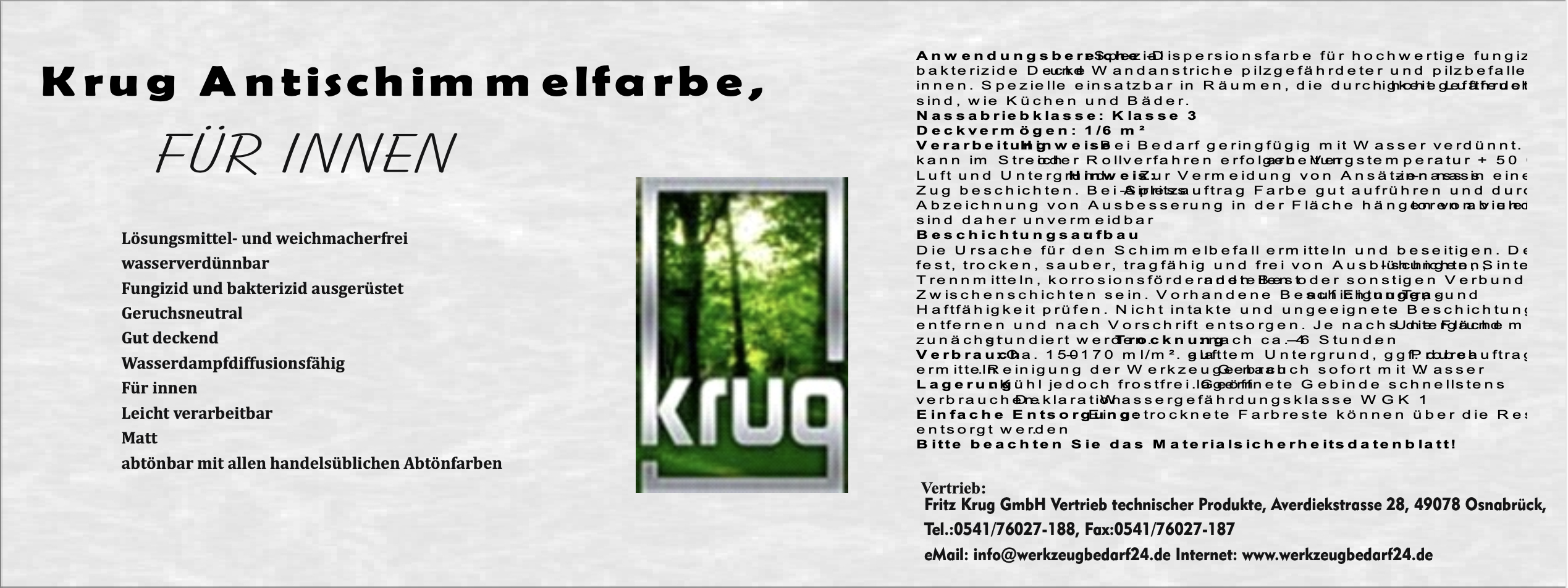 Krug Antischimmelfarbe Matt 0,75 L