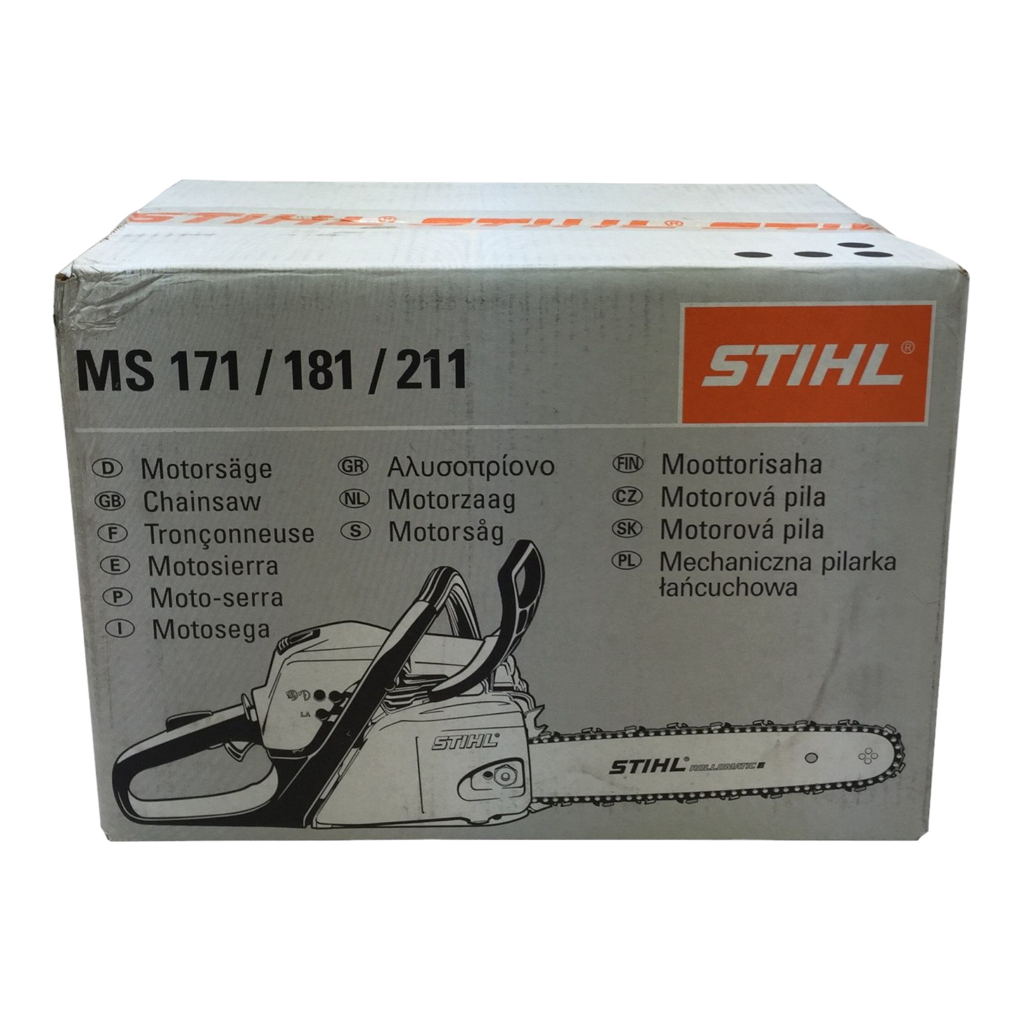 Stihl - Sega a catena, motosega, modello: MS 211, lunghezza della lama: 35  cm e catena da 1,3 mm : : Giardino e giardinaggio