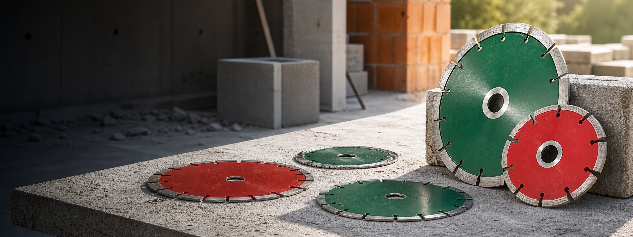 Green Cut und Power Cut Diamantscheiben auf Baustelle